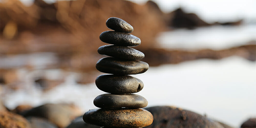 Rocks placed meticulously in a stack.